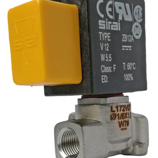 VALVULA 2/2 NC USO GENERAL ACERO INOXIDABLE 1/8