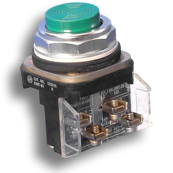 Push Button, Green, Extended Hd, 1 NO-1 NC