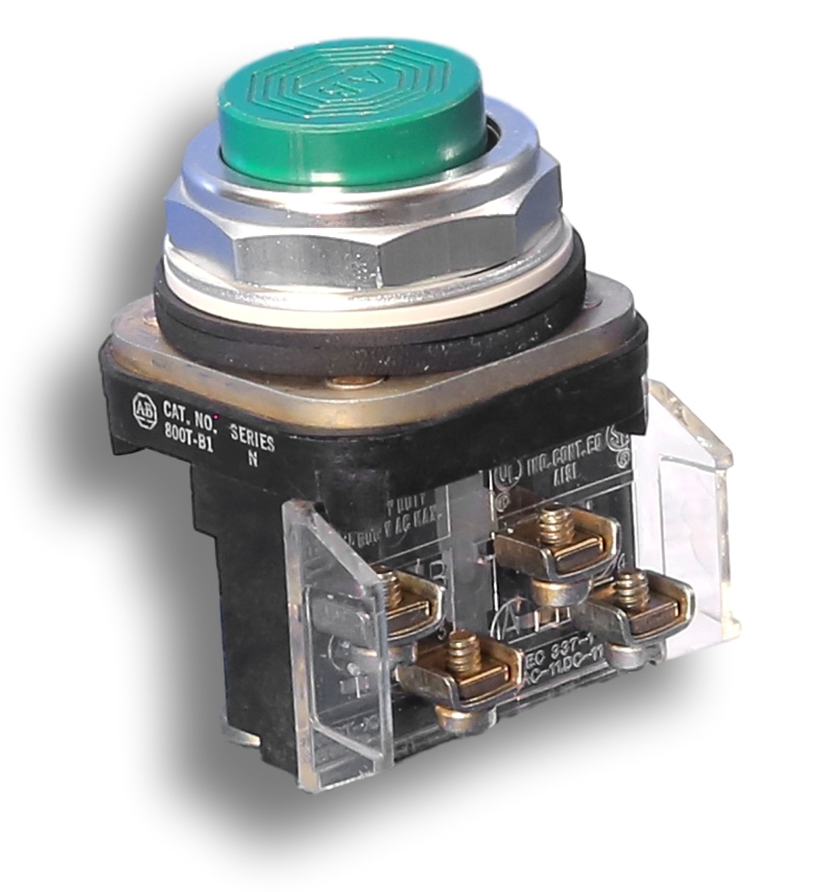 Push Button, Green, Extended Hd, 1 NO-1 NC