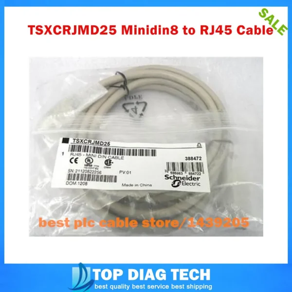 CABLE DE CONEXION RJ45 A MINIDI PARA PROGRAMACION DEL PLC