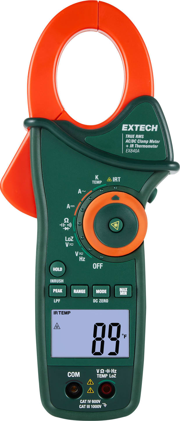 AMPERIMETRO + THERMOMETRO IR/1000A--50-270C