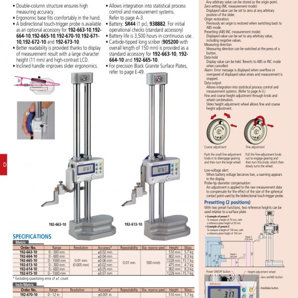 TRAZADOR ALTURAS DIGITAL 0-450mm-18"/0.01mm-0.0005"SPC