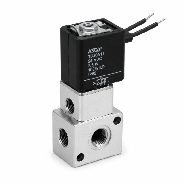 VALVULA SOLENOIDE ASCO 3 VIAS 2 POSICIONES 1/8" NPT