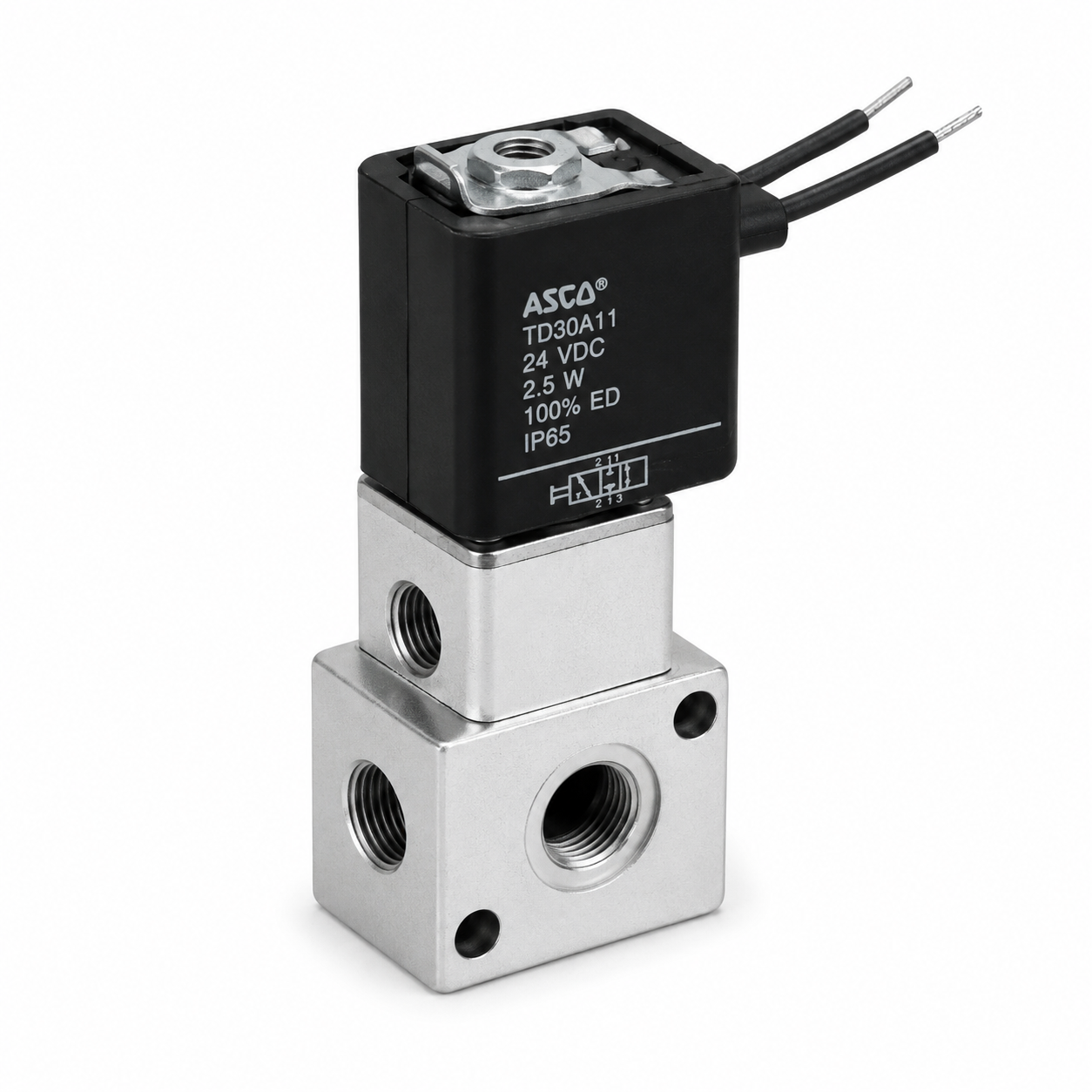 VALVULA SOLENOIDE ASCO 3 VIAS 2 POSICIONES 1/8" NPT