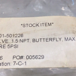 VALVULA ,6BV AB,BFLY,AUT,1.5 IN.,NPT,FULL POR