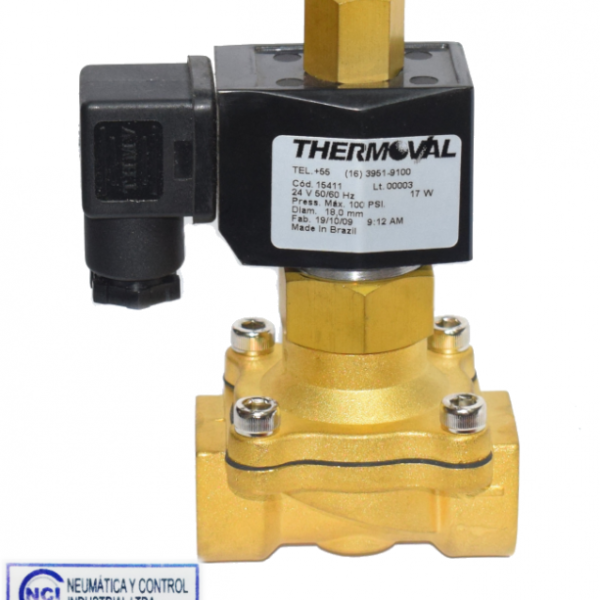 VALVULA USO GENERAL 2/2 NC 1/4"NPT 0-65 PSI BR