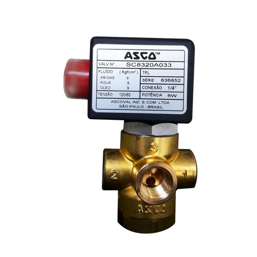VALVULA SOLENOIDE DE 1/4" NPT NA 3 VIAS