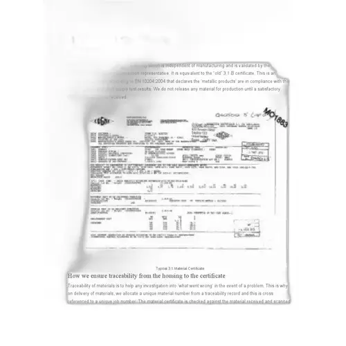 MATERIAL CERTIFICATES