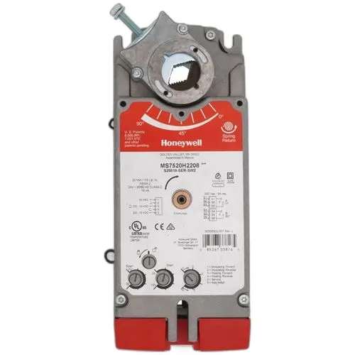 Floating or (0)2-10 Vdc actuator with 175 lb-in spring return and 2 auxiliary switches